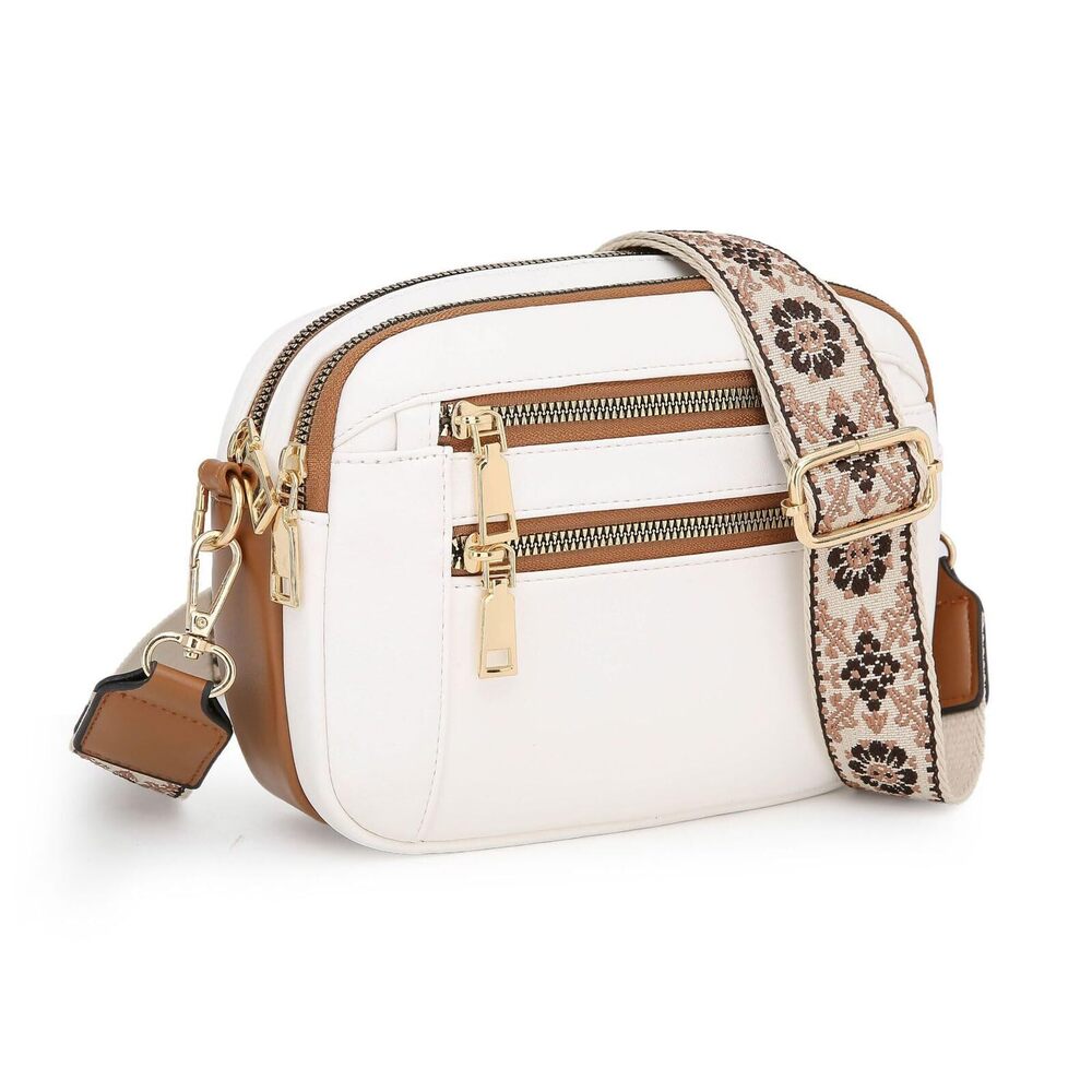 3815 Crossbody Purse Vegan Leather Shoulder Purse Multi Pocket Shoulder Bag